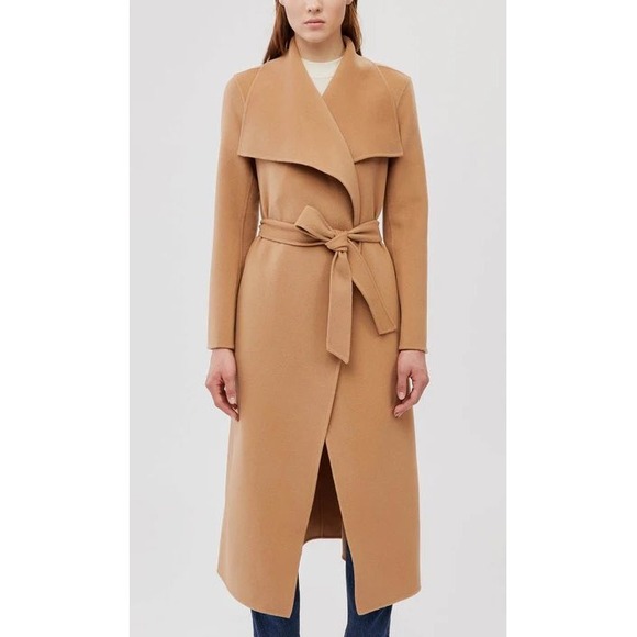 NWT Mackage Mai Lightweight Wrap Wool Coat in Light Camel $1,090 - Size Small - Picture 9 of 15